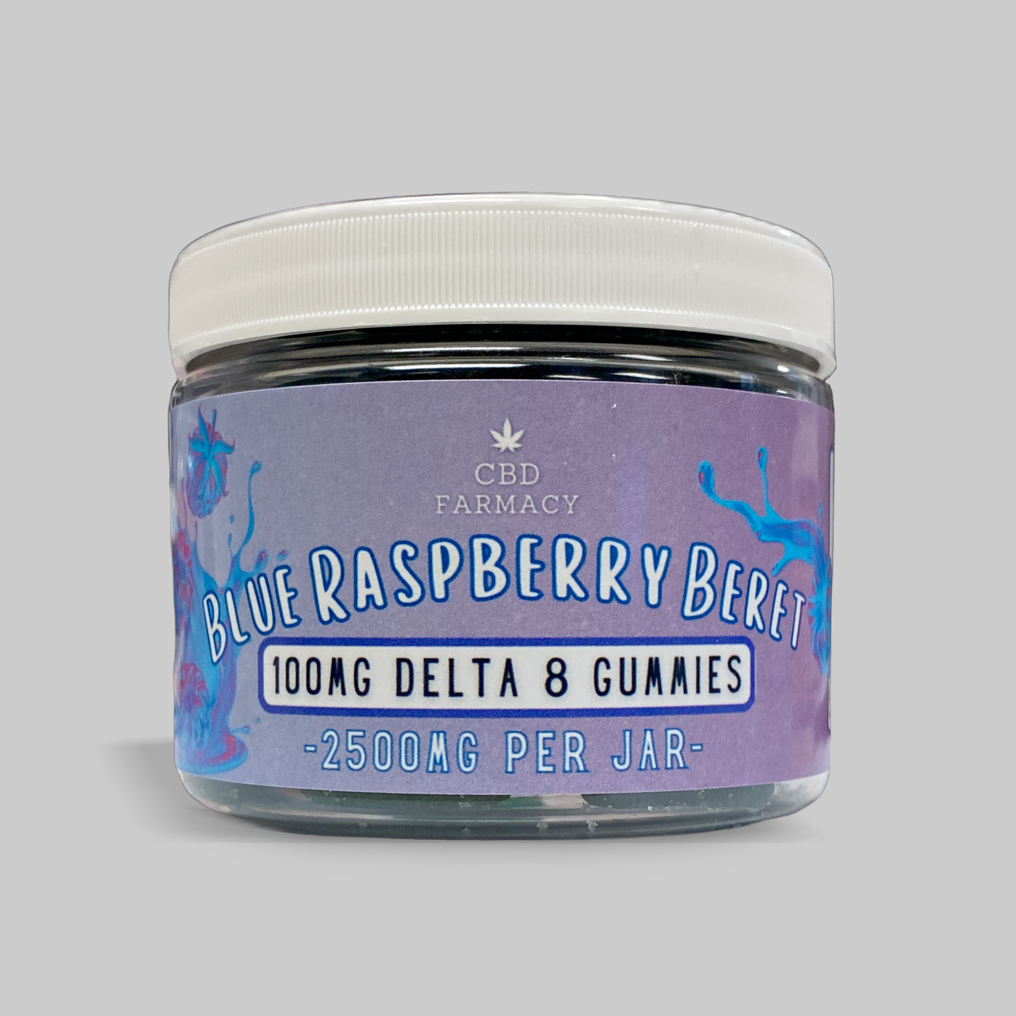CBD Farmacy | 100mg Delta-8 'Blue Raspberry Beret' Gummies (25ct) | CBD ...